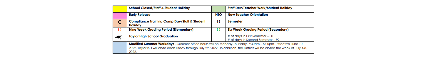 District School Academic Calendar Key for Lott Juvenile Detention Center