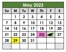 District School Academic Calendar for Lott Juvenile Detention Center for May 2023