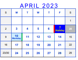 District School Academic Calendar for Hector P Garcia Elementary for April 2023