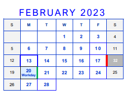 District School Academic Calendar for Lamar Middle for February 2023