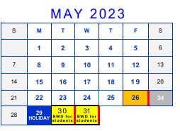 District School Academic Calendar for Raye-allen Elementary for May 2023