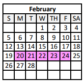District School Academic Calendar for Elysian Fields Middle School for February 2023