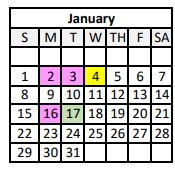 District School Academic Calendar for Elysian Fields Middle School for January 2023