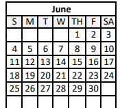 District School Academic Calendar for Elysian Fields Middle School for June 2023