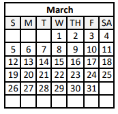 District School Academic Calendar for Vocational Technical High/tvrc for March 2023