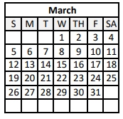 District School Academic Calendar for Southdown Elementary School for March 2023