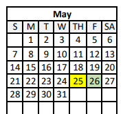 District School Academic Calendar for Juvenile Detention Center Alternative School for May 2023