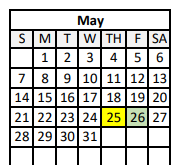 District School Academic Calendar for Elysian Fields Middle School for May 2023