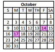 District School Academic Calendar for Caldwell Middle School for October 2022