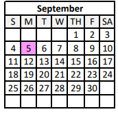 District School Academic Calendar for East Street School for September 2022