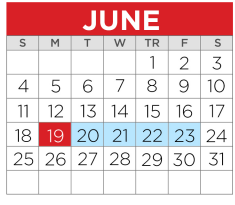 District School Academic Calendar for Terrell H S for June 2023