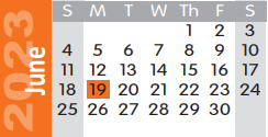 District School Academic Calendar for Options for June 2023