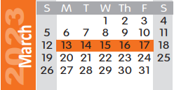 District School Academic Calendar for Theron Jones Early Literacy Center for March 2023