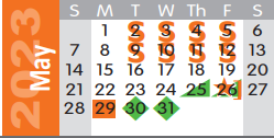 District School Academic Calendar for Theron Jones Early Literacy Center for May 2023