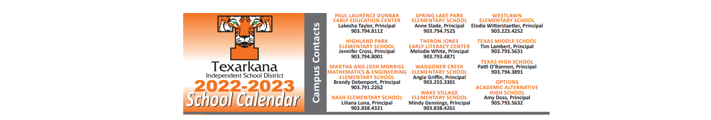 District School Academic Calendar for Dunbar Intermediate Center