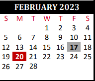 District School Academic Calendar for Beckendorf Intermediate for February 2023