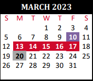 District School Academic Calendar for Tomball High School for March 2023