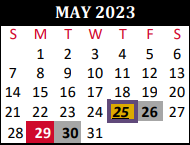 District School Academic Calendar for Tomball Alternative Education Cent for May 2023