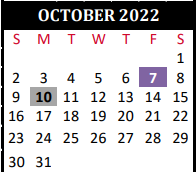 District School Academic Calendar for Lakewood Elementary for October 2022