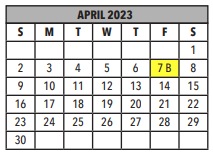 District School Academic Calendar for W V Whitmore Elementary School for April 2023