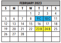 District School Academic Calendar for W V Whitmore Elementary School for February 2023