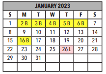 District School Academic Calendar for Carrillo Intermediate Magnet School for January 2023