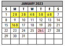 District School Academic Calendar for Ida Flood Dodge Traditional Middle Magnet School for January 2023