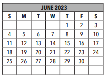 District School Academic Calendar for Broadway Bridge Alternative School for June 2023