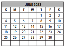 District School Academic Calendar for Julia Keen Elementary School for June 2023