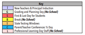 District School Academic Calendar Legend for Julia Keen Elementary School
