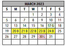 District School Academic Calendar for Mission View Elementary School for March 2023