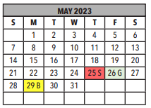 District School Academic Calendar for Mary Meredith High School for May 2023