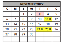 District School Academic Calendar for Julia Keen Elementary School for November 2022
