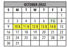 District School Academic Calendar for Julia Keen Elementary School for October 2022