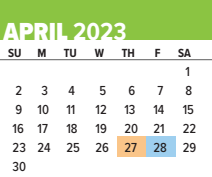 District School Academic Calendar for Mcclure Elementary School for April 2023