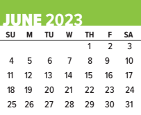 District School Academic Calendar for East Central High School for June 2023