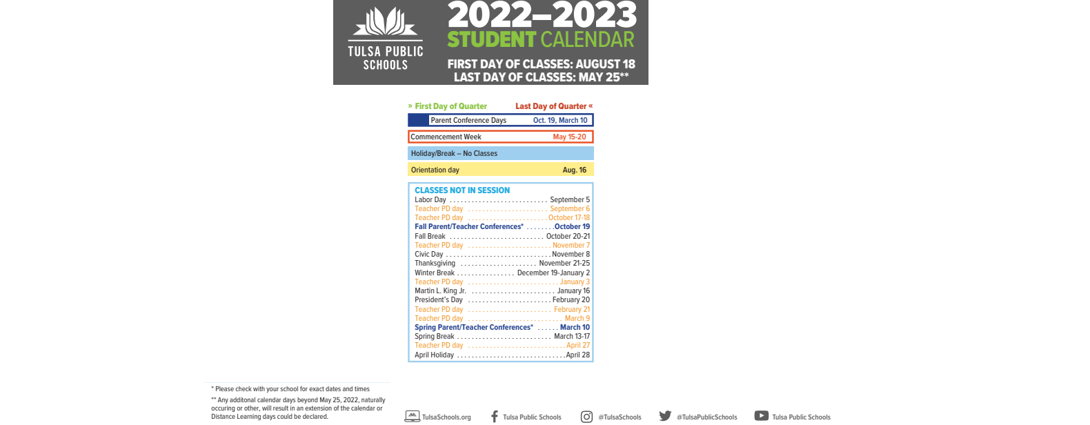 District School Academic Calendar Key for Mcclure Elementary School