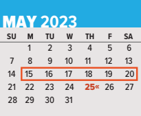 District School Academic Calendar for Will Rogers High School for May 2023