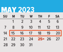 District School Academic Calendar for Thomas Edison Preparatory High School for May 2023