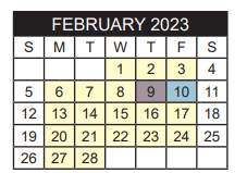 District School Academic Calendar for Robert E Lee High School for February 2023