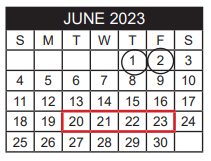 District School Academic Calendar for Austin Elementary for June 2023