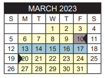 District School Academic Calendar for Camp Tyler for March 2023