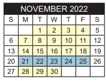 District School Academic Calendar for Hogg Middle for November 2022