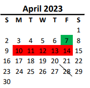 District School Academic Calendar for Porter Ridge Middle School for April 2023