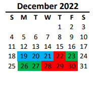 District School Academic Calendar for Porter Ridge Middle School for December 2022