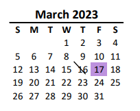 District School Academic Calendar for Walter Bickett Elementary for March 2023