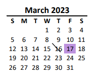 District School Academic Calendar for Union County Career Center for March 2023