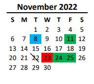 District School Academic Calendar for Monroe Middle for November 2022