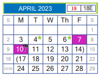 District School Academic Calendar for Juvenille Justice Alternative Prog for April 2023