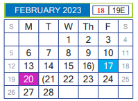 District School Academic Calendar for Henry Cuellar Elementary for February 2023